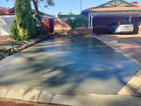 Expertly crafted concrete driveway in Cocknurn WA, providing a durable entrance and aesthetic appeal.